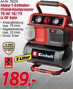 Zgonc Art.Nr. 76335 Akku-1-Zylinder- Stand-Kompressor TE-AC 18/75 Angebot