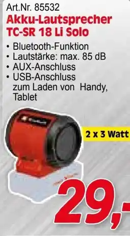 Zgonc Art.Nr. 85532 Akku-Lautsprecher TC-SR 18 Li Solo Angebot