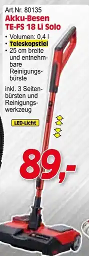 Zgonc Art.Nr. 80135 ☐ Akku-Besen TE-FS 18 Li Solo Angebot