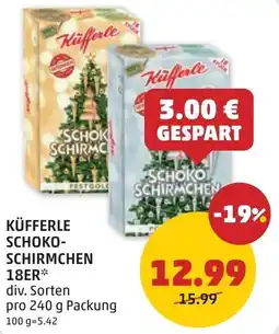 PENNY Küfferle schoko- schirmchen 18er Angebot