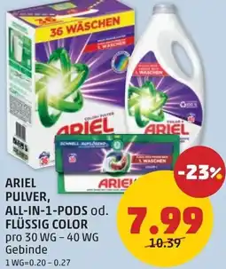 PENNY Ariel pulver, all-in-1-pods od. flüssig color Angebot