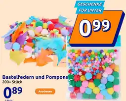 Action Bastelfedern und Pompons Angebot
