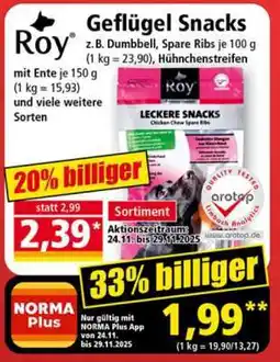 Norma Roy Geflügel Snacks Angebot