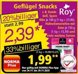 Norma Geflügel Snacks Angebot
