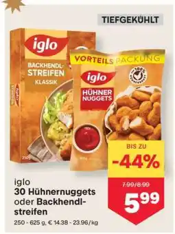 MPreis iglo 30 Hühnernuggets oder Backhendelstreifen Angebot
