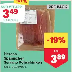 MPreis Merano spanischer serrano rohschinken Angebot