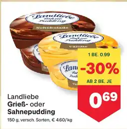 MPreis Landliebe grieß- oder sahnepudding Angebot