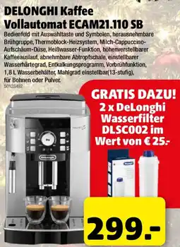 Liebmarkt Delonghi kaffee vollautomat ecam21.110 sb Angebot