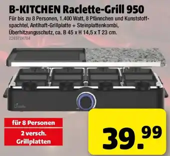 B-kitchen raclette grill 950