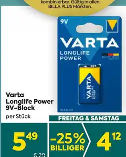 Billa Varta Longlife Power 9V-Block Angebot