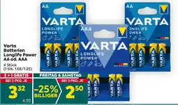 Billa Varta Batterien Longlife Power AA od. AAA Angebot
