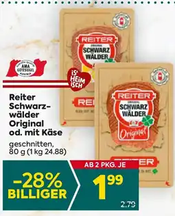 Billa Reiter schwarz wälder original od. mit käse Angebot