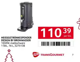 Transgourmet Heissgetränkespender design by bronwasser Angebot