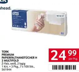 Transgourmet Tork premium papierfalthandtücher 2 multifold Angebot