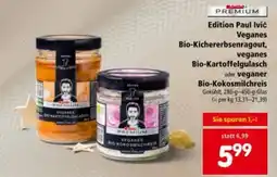 Interspar Edition Paul Ivić Veganes Bio-Kichererbsenragout, veganes Bio-Kartoffelgulasch oder veganer Bio-Kokosmilchreis Angebot