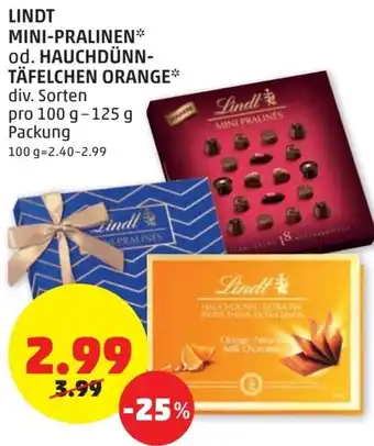 PENNY Lindt Mini-Pralinen Od. Hauchdünn 100 g-125 g Angebot