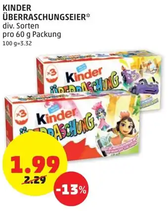 PENNY Kinder Überraschungseier 60 g Angebot