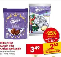 Interspar Milka feine Kugeln oder Christbaumkugeln Angebot