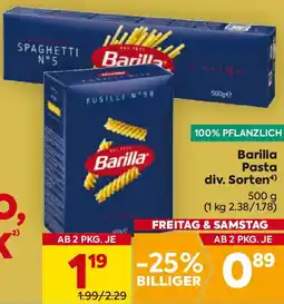 Billa Barilla Pasta Angebot