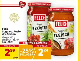Billa Felix Sugo od. Pesto Angebot