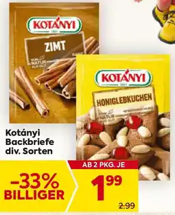 Billa Kotányi Backbriefe Angebot