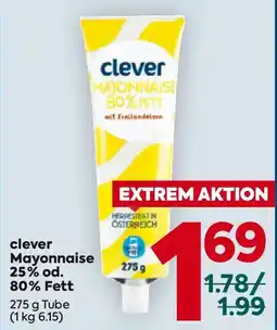 Billa clever Mayonnaise 25% od. 80% Fett Angebot