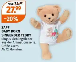 Müller Zapf baby born singender teddy Angebot