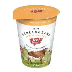 Billa ja!natürlich Bio Schlagobers Angebot