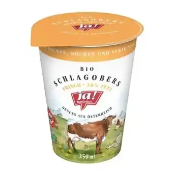 Billa ja!natürlich Bio Schlagobers Angebot