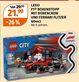 Müller Lego f1 boxenstopp mit boxencrew und ferrari flitzer Angebot