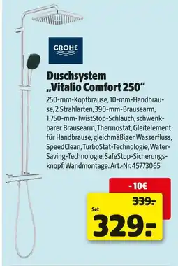 Hagebau Duschsystem Vitalio Comfort 250 Angebot