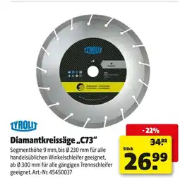 Hagebau Diamantkreissäge C73 Angebot