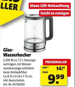 Hagebau Glas Wasserkocher Angebot