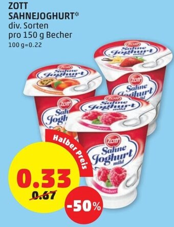 PENNY Zott Sahnejoghurt 150 g Angebot