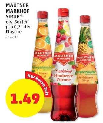 PENNY Mautner Markhof Sirup 0,7 Liter Angebot