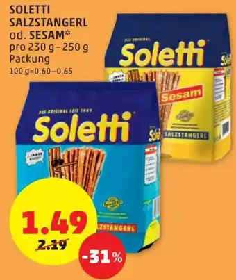 PENNY Soletti Salzstangerl Sesam 230g-250 g Angebot