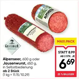 Maximarkt Alpenseer oder Jausenwur Angebot