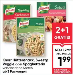 Maximarkt Knorr Hüttensnack Sweety Veggie oder Spaghetteria Angebot