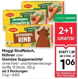 Maximarkt Maggi rindfleisch hühner oder gemüse suppenwürfel Angebot