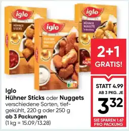 Maximarkt Iglo hühner sticks oder nuggets Angebot