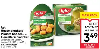 Maximarkt Iglo hausmannskost pikante knödel oder genießerschmankerl Angebot