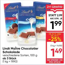 Maximarkt Lindt Maître Chocolatier Schokolade Angebot