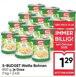 Maximarkt S-BUDGET Weiße Bohnen Angebot