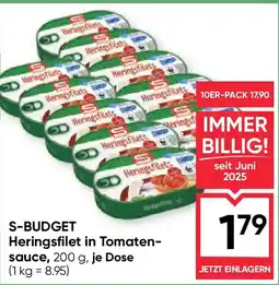 Maximarkt S-budget heringsfilet in tomaten- sauce Angebot