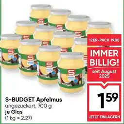 Maximarkt S budget apfelmus Angebot