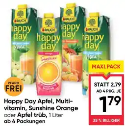 Maximarkt Happy Day Apfel, Multi- vitamin, Sunshine Orange oder Apfel trüb Angebot