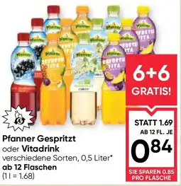 Maximarkt Pfanner gespritzt oder vitadrink Angebot