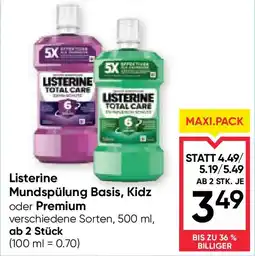 Maximarkt Listerine mundspülung basis, kidz oder premium Angebot