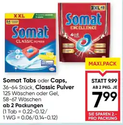 Maximarkt Somat tabs oder caps, classic pulver Angebot