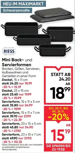 Maximarkt Mini back und servierformen Angebot